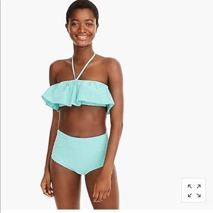 JCrew Ruffle Top Gingham Bikini